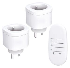 SOLIGHT Diaľkovo ovládané zásuvky set 2 zásuvky + 1 ovládač Learning Code 3000W/13A