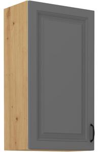 Vysoká horná skrinka SOPHIA - šírka 50 cm, šedá / dub artisan
