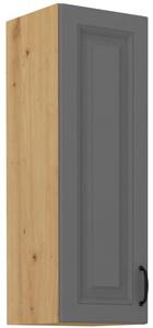 Vysoká horná skrinka SOPHIA - šírka 30 cm, šedá / dub artisan