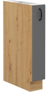 Výsuvná skrinka SOPHIA - šírka 15 cm, šedá / dub artisan