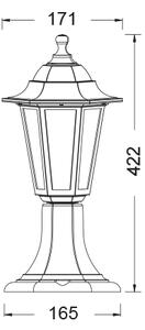 ACA Lighting Vonkajší lampáš PLGQ3W max. 40W/E27/IP44, biela