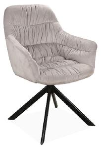 Čalúnená stolička BONKA 2 - svetlo šedá / čierna
