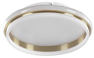 Stropná LED lampa zlatá kovová 42 cm akrylová prstencové tienidlo teplé biele svetlo