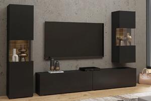 Najlacnejsinabytok AVA 10 moderná obývacia zostava čierna/ dub wotan