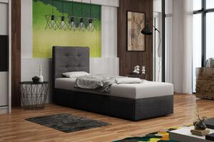Čalúnená posteľ s úložným priestorom DELILAH 1 - 90x200, pravá, šedá