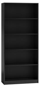 Úzka knižnica RAUNO - 80 cm, čierna