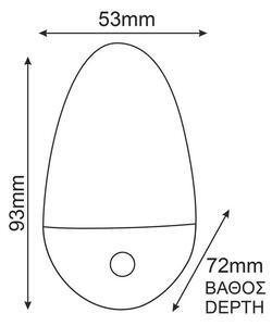 ACA Lighting LED detská nočná lampička do zásuvky s vypínačom 1W/230V/4000K, biela