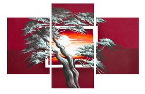 Moderný obraz stromu a východu slnka (90x60 cm)