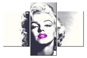 Obraz Marilyn Monroe s fialovými perami (90x60 cm)