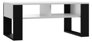 Konferenčný stolík s poličkou LAUREN 3 - biely / čierny