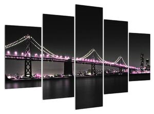 Nočný obraz mostu (150x105 cm)