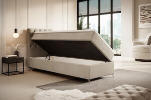 Čalúnená posteľ 80x200 ADRIA s úložným priestorom - ľavá, béžová
