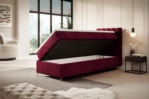 Čalúnená posteľ 90x200 ADRIA COMFORT s úložným priestorom - pravá, červená