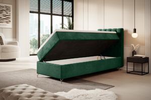 Čalúnená posteľ 80x200 ADRIA COMFORT s úložným priestorom - pravá, zelená