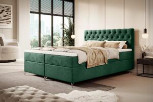 Čalúnená posteľ 200x200 ADRIA s úložným priestorom - zelená