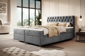 Čalúnená posteľ 160x200 ADRIA COMFORT s úložným priestorom - šedá