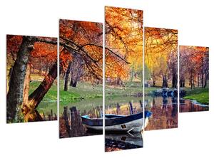 Jesenný obraz loďky (150x105 cm)