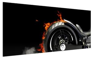 Obraz bicykla v ohni (120x50 cm)