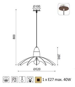 ACA DECOR Závesné svietidlo ALPS, priemer 52 cm