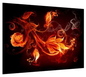Obraz kvetov v ohni (70x50 cm)
