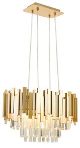 ACA DECOR Krištáľový luster EMPIRE max. 4x60W/E14/230V/IP20, zlatý