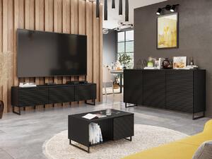 Nábytok do obývacej izby OVERTON 2 - čierny / čierny grafit