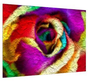Farebný obraz abstraktnej ruže (70x50 cm)