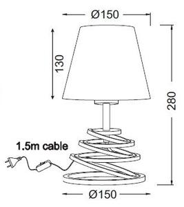 ACA DECOR Stolová lampa LAGOS max. 60W/E27/230V/IP20, čierna