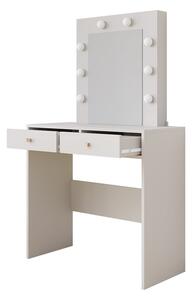 Toaletný stolík so zrkadlom IDALOU - kašmír + LED osvetlenie ZDARMA