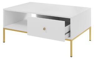 Konferenčný stolík PANRUP - biely / zlatý