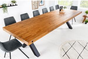 Massive home | Jídelní stůl Thor X Vintage Brown 300 cm masiv borovice 8cm tloušťka desky 43380