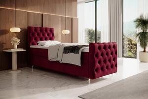 Čalúnená posteľ 80x200 ADRIA COMFORT PLUS s úložným priestorom - pravá, červená