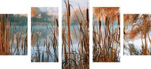 5-dielny obraz rieka uprostred jesennej prírody