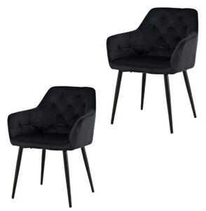 LuxuryForm Jedálenská stolička Atlanta - čierna - SET 2 ks