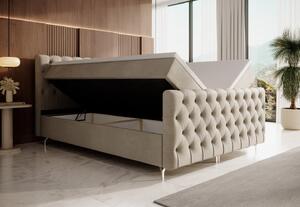 Čalúnená posteľ 160x200 ADRIA PLUS s úložným priestorom - béžová