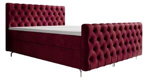 Čalúnená posteľ 200x200 ADRIA COMFORT PLUS s úložným priestorom - červená