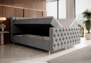 Čalúnená posteľ 180x200 ADRIA PLUS s úložným priestorom - svetlo šedá