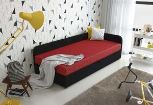 Čalúnená posteľ VALESKA 80x200, čierna + červená