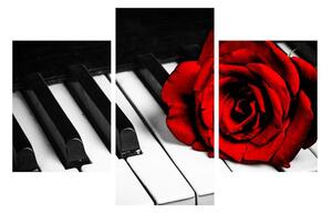 Obraz ruže a klavíru (90x60 cm)
