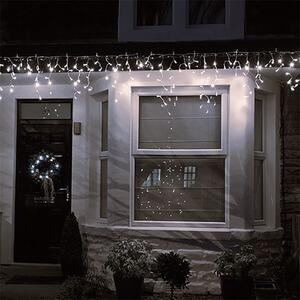 SOLIGHT LED vianočný záves, cencúle, 120 LED, 3m x 0,7m, prívod 6m, vonkajšie, teplé biele svetlo