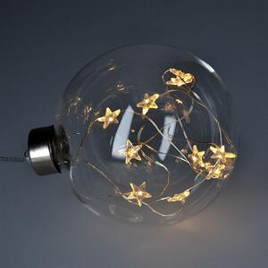 SOLIGHT LED vianočné gule sklenená, 10LED, 2x AA, IP20