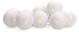 SOLIGHT LED reťaz vianočné gule bavlnené, 10LED, 1m, 2x AA, IP20