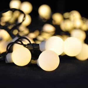 SOLIGHT LED 2v1 vonkajšia vianočná reťaz, guľa, diaľkový ovládač, 100LED, RGB+biela, 10m+5m, 8 funkcií