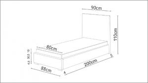 Jednolôžková posteľ 80x200 FLEK 5 - ružová