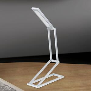 LED lampa na písací stôl Falto batéria, strieborná