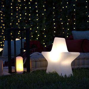 Vianočná stojaca lampa biela 45 cm vrátane nabíjateľného solárneho RGBW LED - Nova