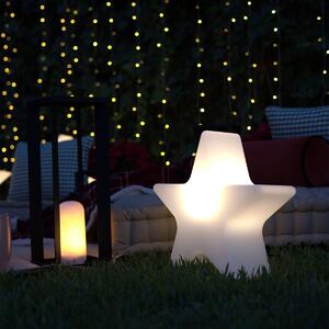 Vianočná stojaca lampa biela 60 cm vrátane nabíjateľného RGBW LED - Nova