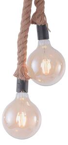 Závesná lampa Rope s lanom, 2-plameňová