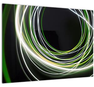Obraz zelených čiar (70x50 cm)