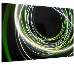 Obraz zelených čiar (90x60 cm)